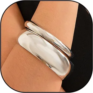 Chunky Gold Bangles Bracelet for Women 3PCS Chunky Gold Bangle Bracelets Wide Chunky Cuff Bracelets Hammered Wrist Cuff Wrap Bracelet for Women Cuff Bracelet Jewelry