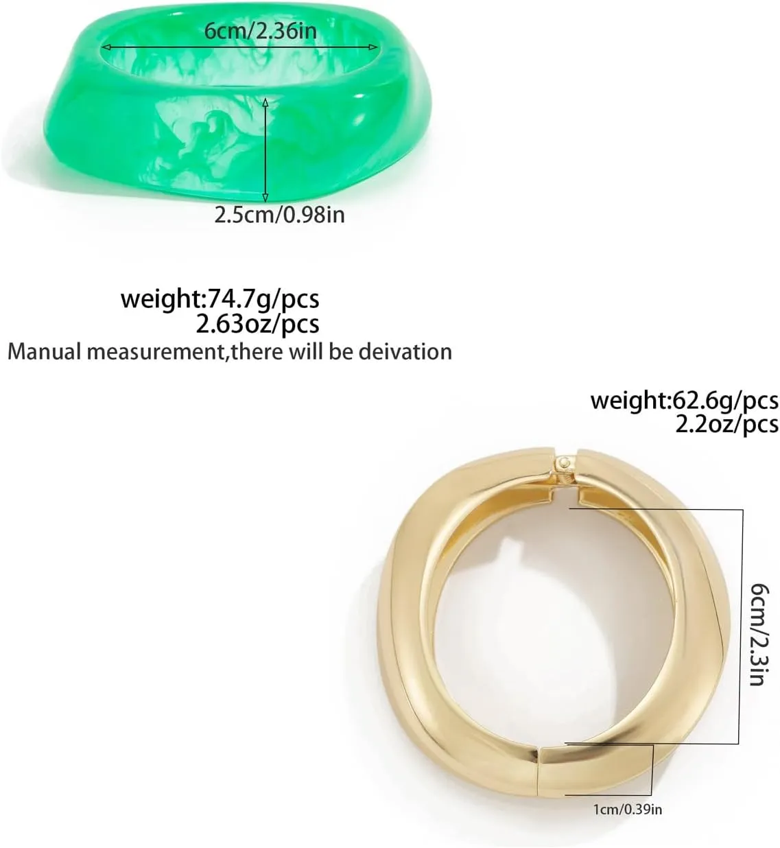 Colorful Chunky Resin Bangle Bracelet Set for Women Geometric Acrylic Big Cuff Bracelets Punk Thick Wide Statement Bangle Bracelets for Women Resin Jewelry