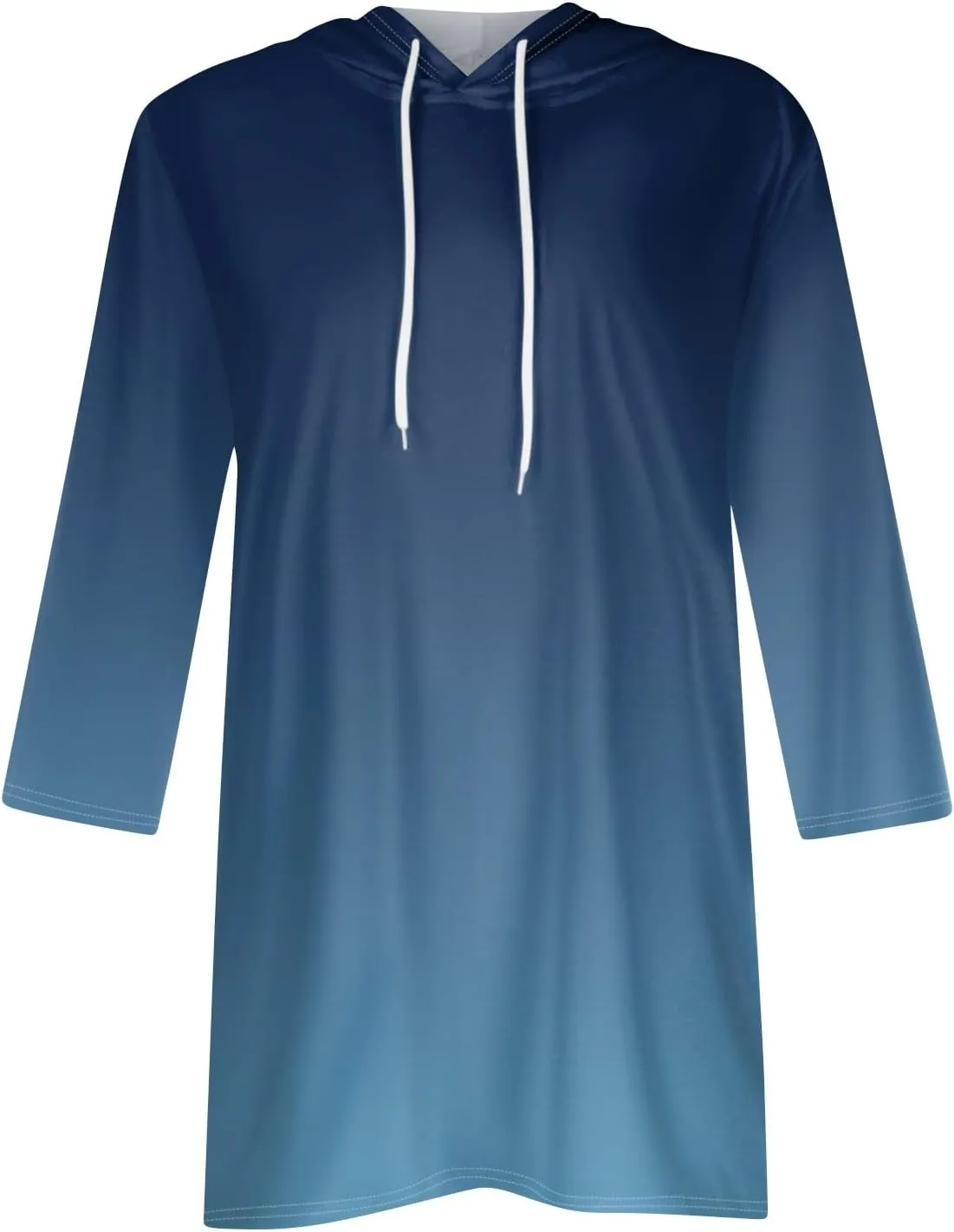 COTECRAM Womens Fall Oversized Hoodies 3/4 Length Sleeve Casual Shirts Fashion Tunic Tops Lightweight Pullover with Pockets