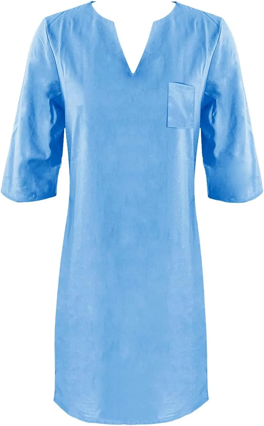 Cotton Linen Dress for Women,Summer Trendy Lace Patchwork Midi Dress Casual Crewneck Short Sleeve Plain Beach Dress
