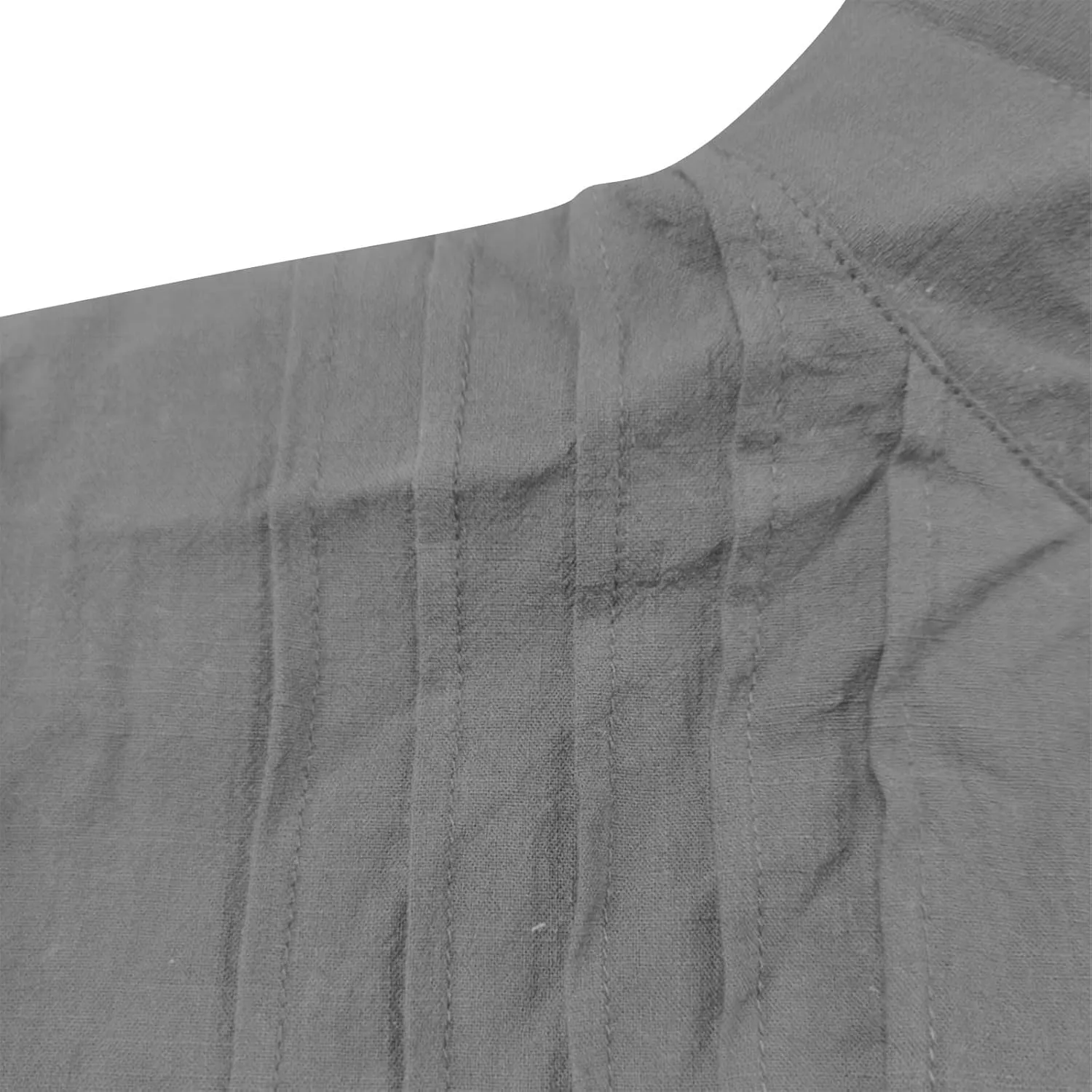Cotton Linen Shirts for Women Summer Long Sleeve Button Down Shirt Pleated Front Gauze Tops Loose Casual Blouses