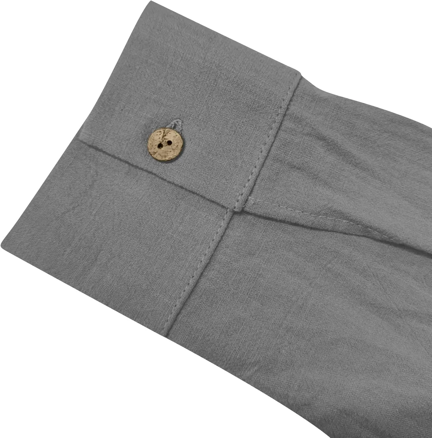 Cotton Linen Shirts for Women Summer Long Sleeve Button Down Shirt Pleated Front Gauze Tops Loose Casual Blouses
