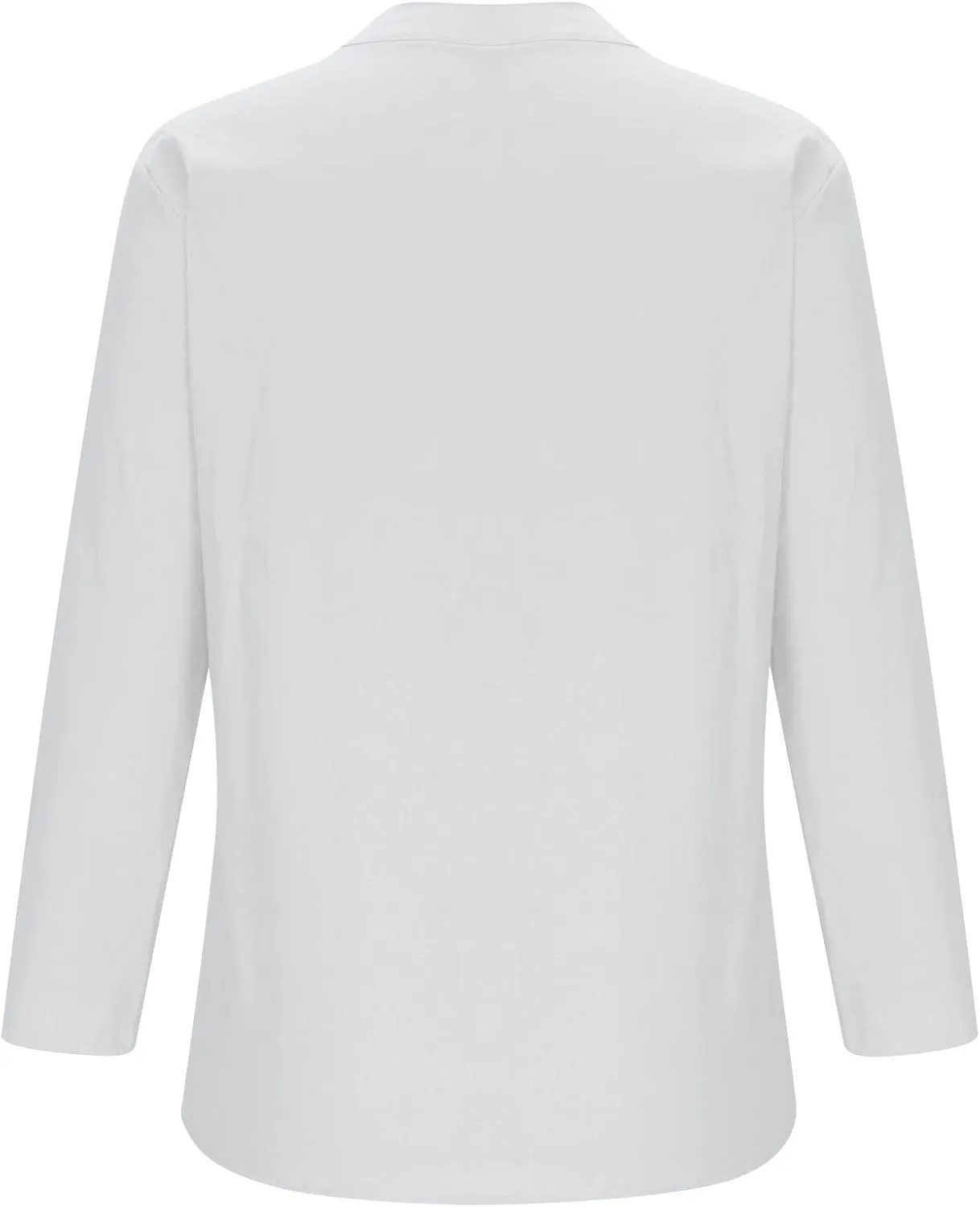 Cotton Linen Shirts for Women,Plus Size Tops Long Sleeve Tshirts,3/4 Length Sleeve Button Down V Neck Dressy Blouses