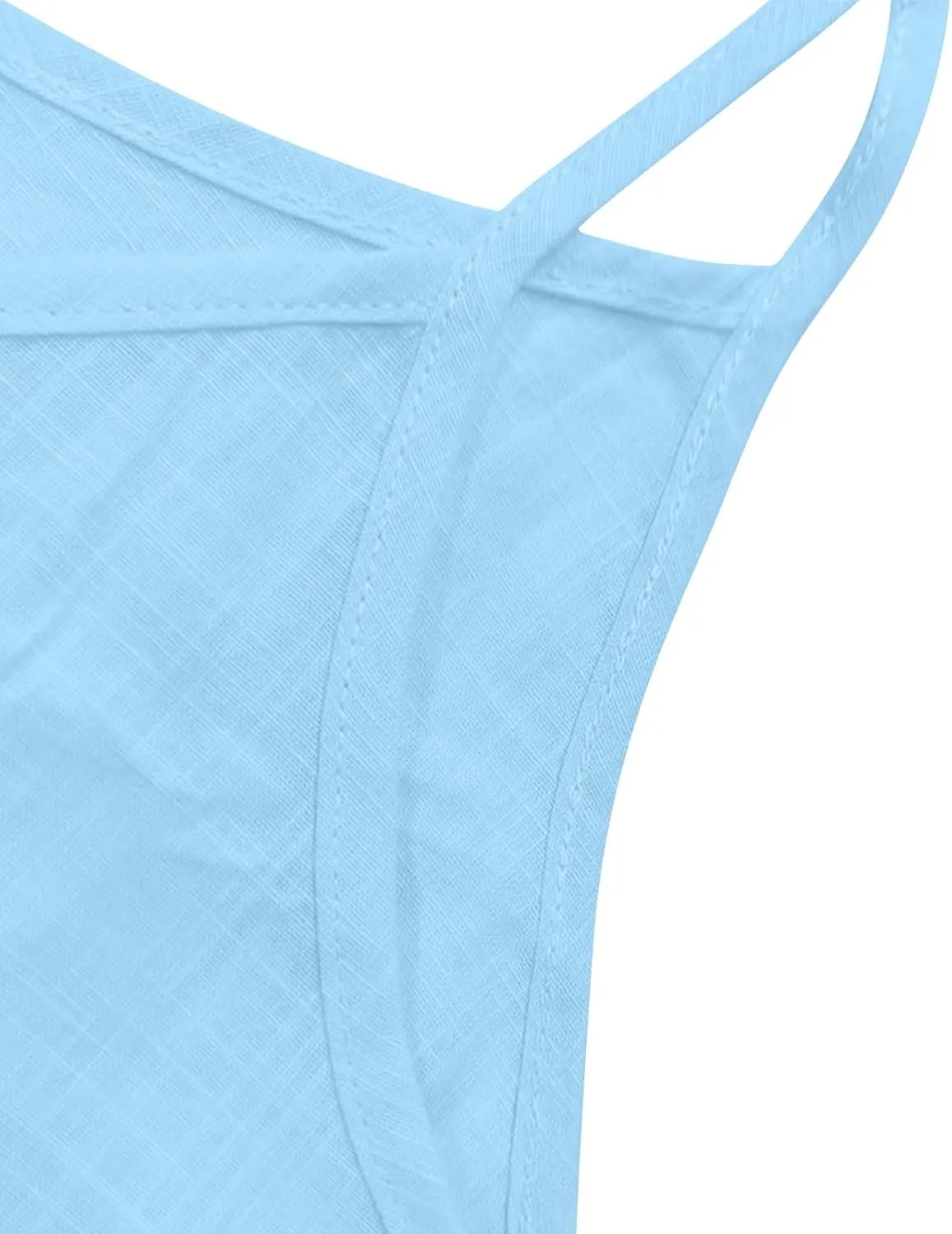 Cotton Linen Tank Top for Women Sleeveless Spaghetti Strap Camisole Summer Beach Vacation Tops Casual Travel Clothes