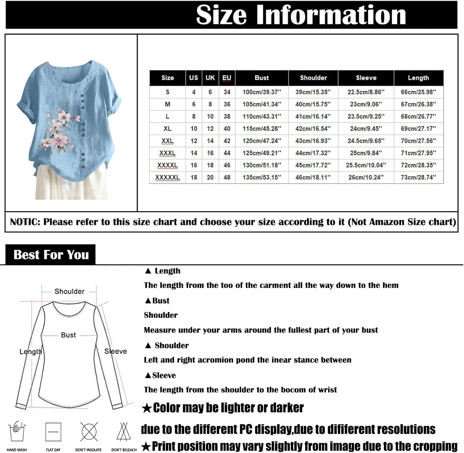 Cotton Linen Tops for Women Loose Fit Casual Roll Up Short Sleeve T-Shirt Trendy Cute Floral Print Casual Blouse