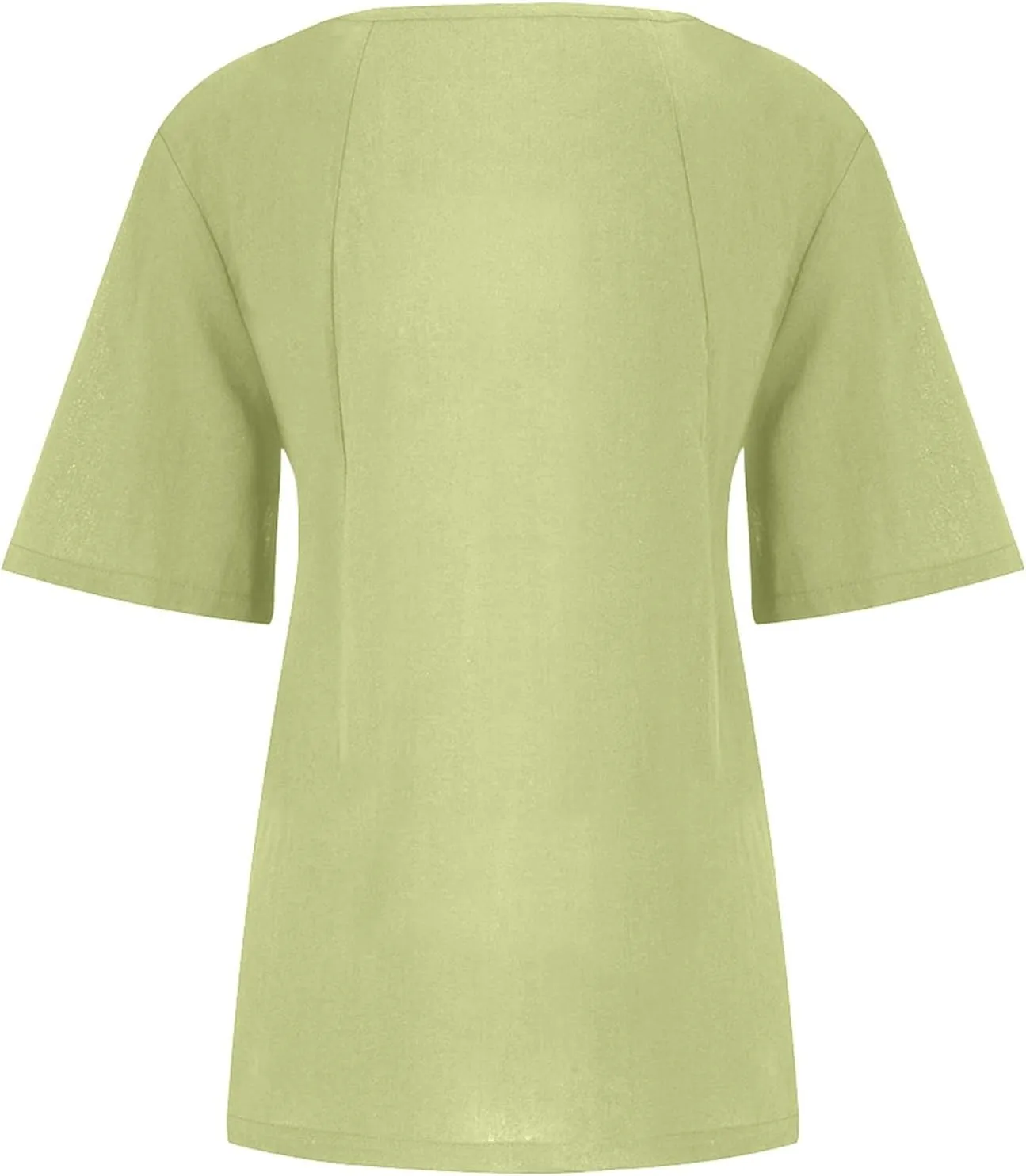 Cotton Linen Tops for Women Loose Fit Casual Roll Up Short Sleeve T-Shirt Trendy Cute Floral Print Casual Blouse