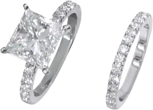 Cubic Zirconia Two-in-One Cushion Cut Wedding Bands for Women, Engagement Promise Ring for Women Bridal Sets