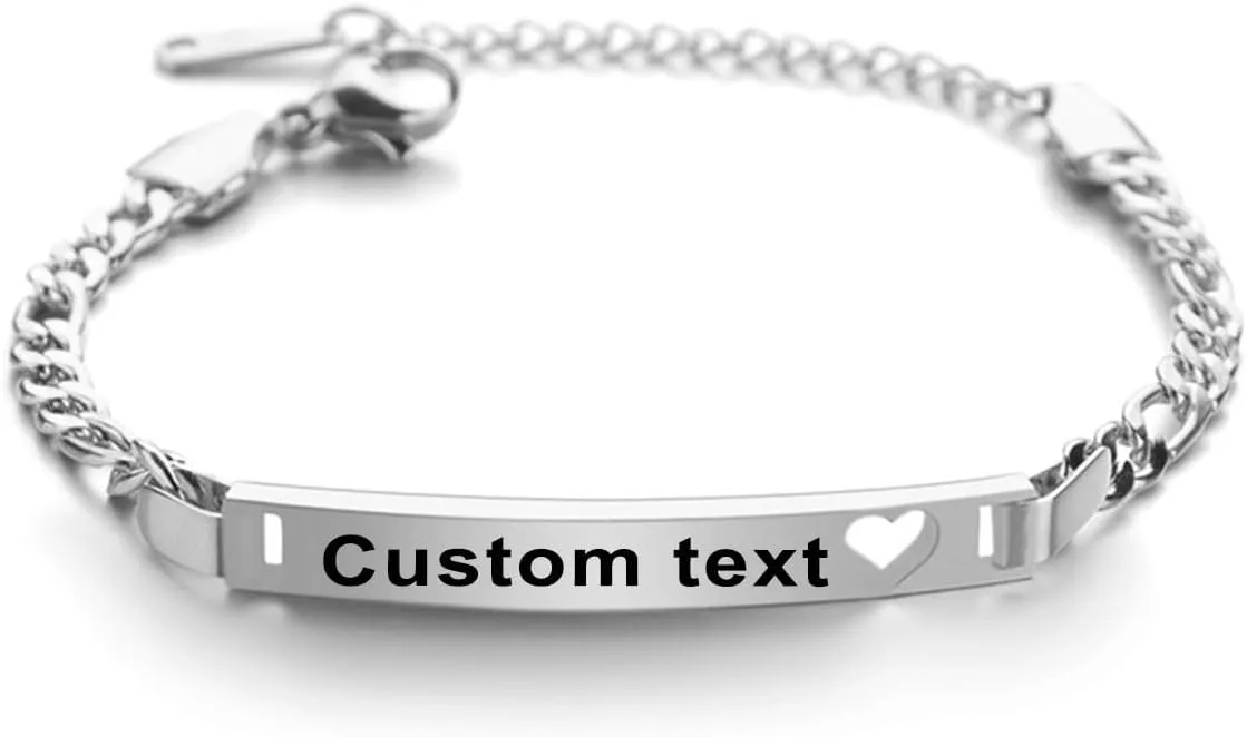 Custom Stainless Steel Bracelets Custom Name Bracelet Personalized Bracelets for Women Long Distance Bracelets Matching Charm Bracelets