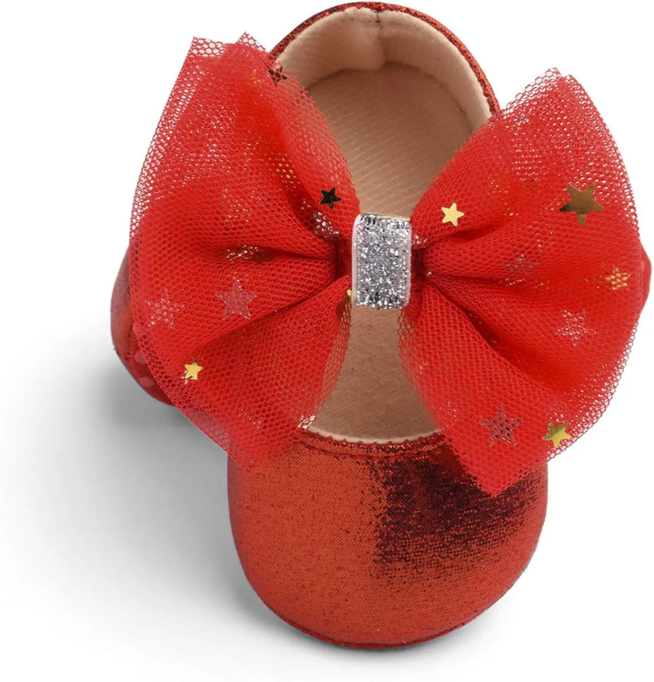 DEESEE(TM)_Home Baby Shoes, Baby Girls Mary Janes Flat Bowknot Rubber Sole First Walker Princess Dress Shoes