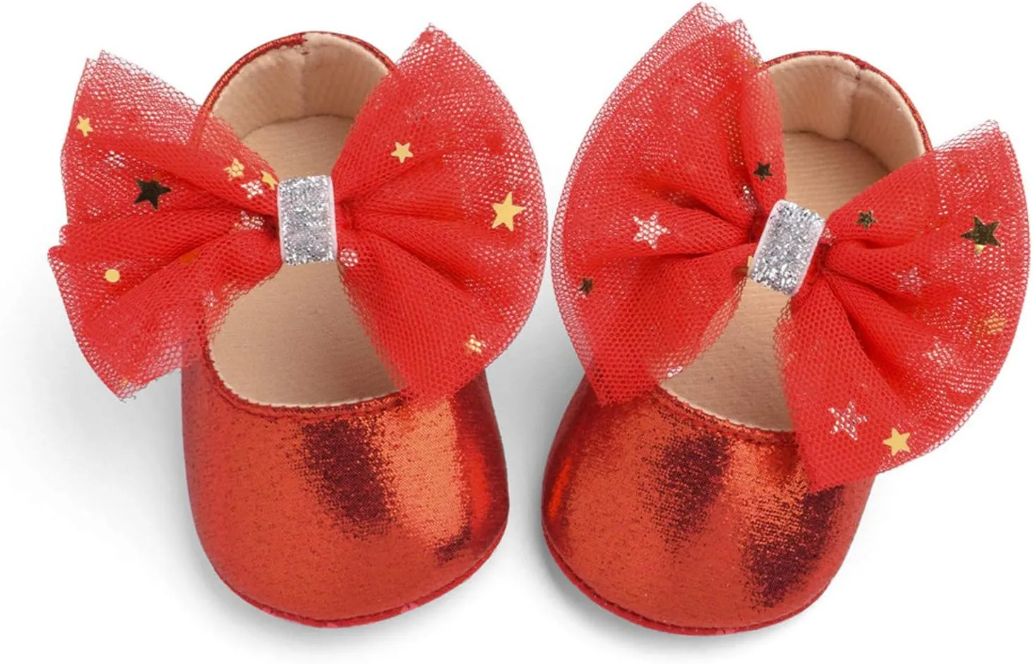 DEESEE(TM)_Home Baby Shoes, Baby Girls Mary Janes Flat Bowknot Rubber Sole First Walker Princess Dress Shoes
