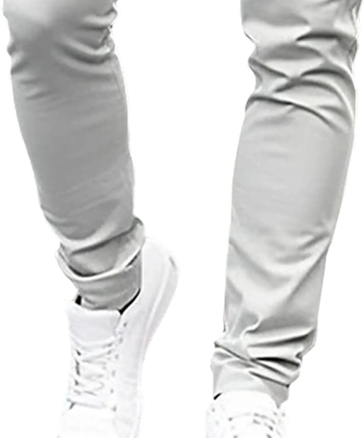 DGHM-JLMY Mens Chinos Slim Fit Pants Comfort Casual Solid Trousers Skinny Tapered Dress Pants with Zipper Pockets