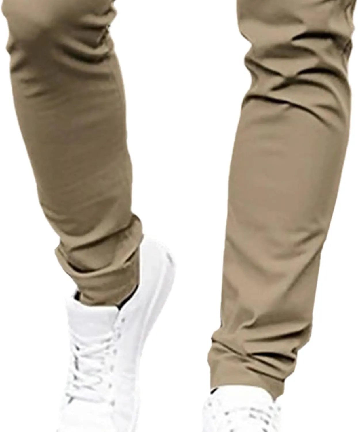 DGHM-JLMY Mens Chinos Slim Fit Pants Comfort Casual Solid Trousers Skinny Tapered Dress Pants with Zipper Pockets