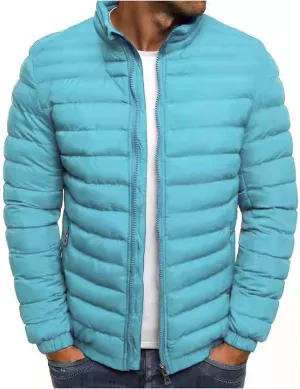 Dgoopd Quilted Jackets for Men Puffer Thick Winter Coats Lightweight Packable Puffer Jacket Warm Windproof Zipper Down Jacket