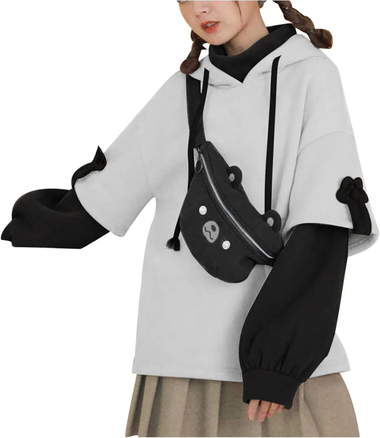 Dino Hoodies for Women Teen Girls Cute Kawaii Dinosaur Pullover Tops Long Sleeve Hooded Sweatshirt