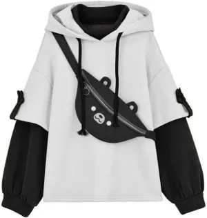 Dino Hoodies for Women Teen Girls Cute Kawaii Dinosaur Pullover Tops Long Sleeve Hooded Sweatshirt