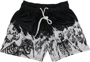 DIOTSR Mens Graphic Shorts Casual Flat Front Shorts Cool Streetwear Designer Shorts Drawstring Summer