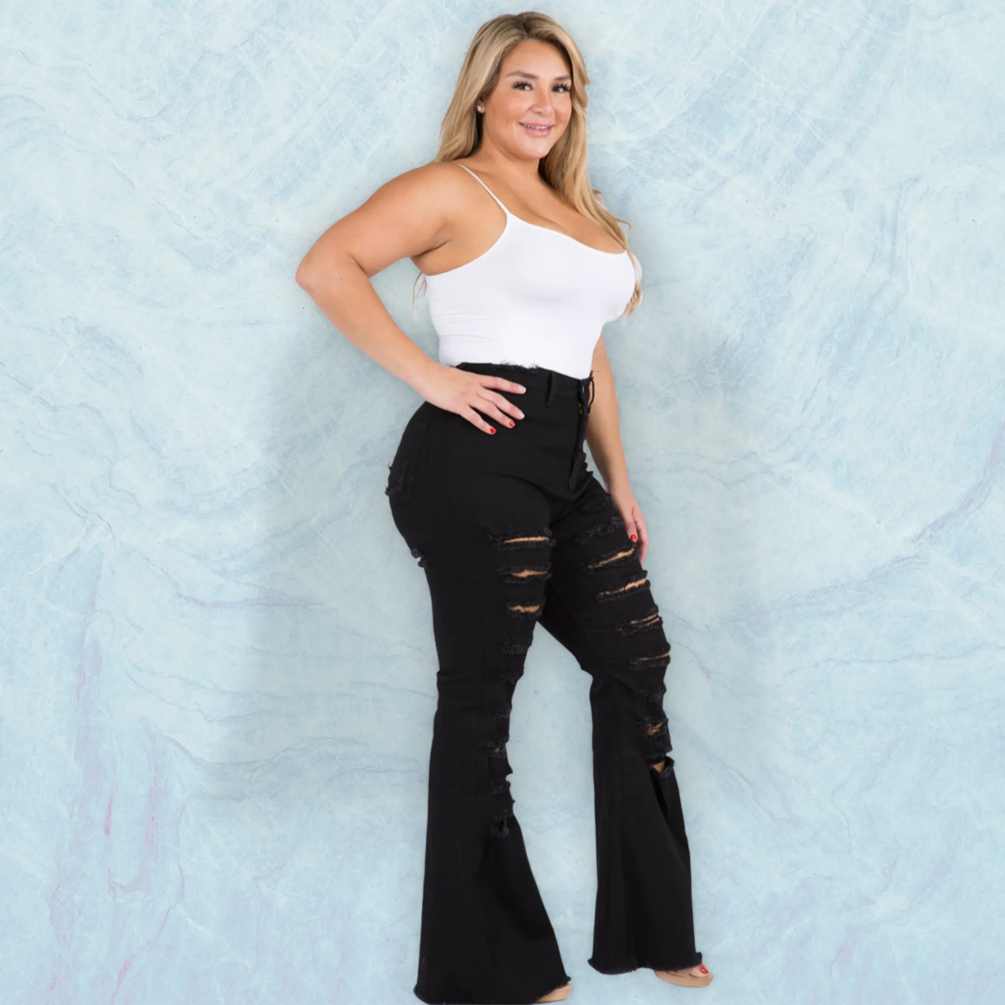 Distressed Black Jeans