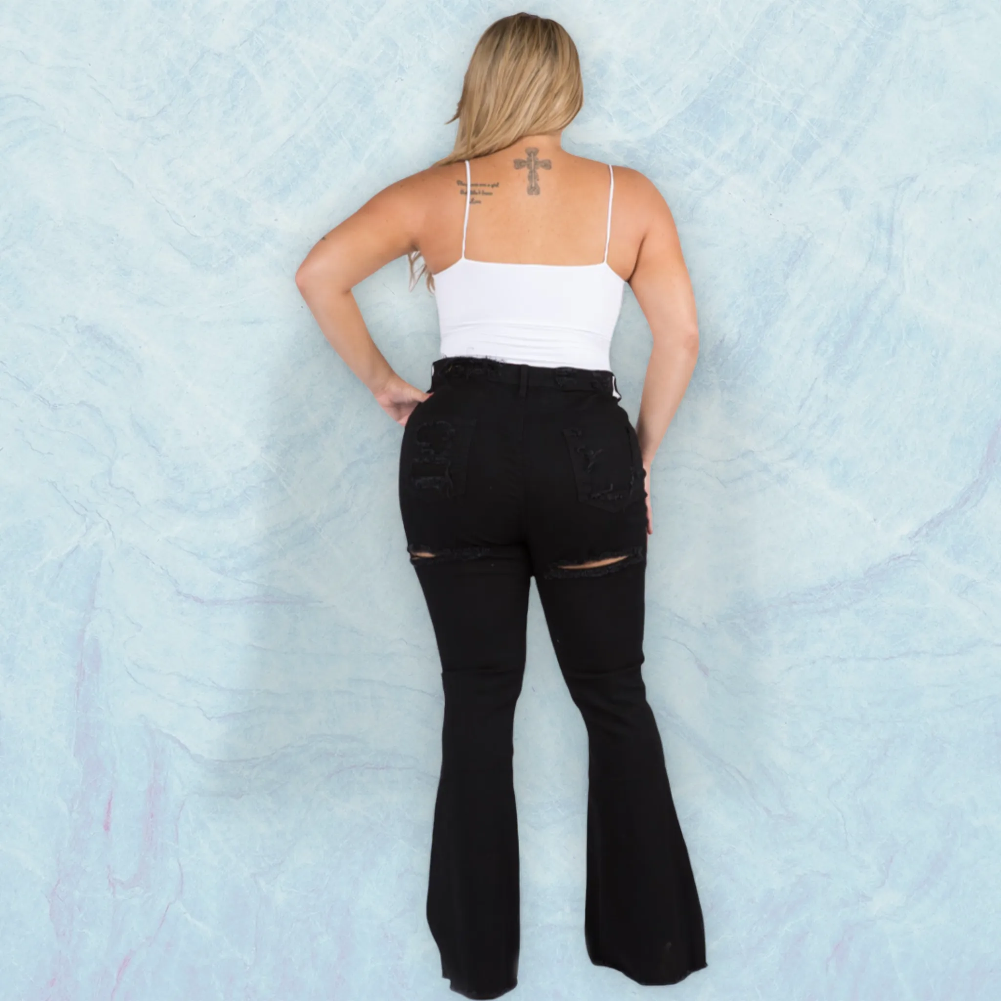 Distressed Black Jeans