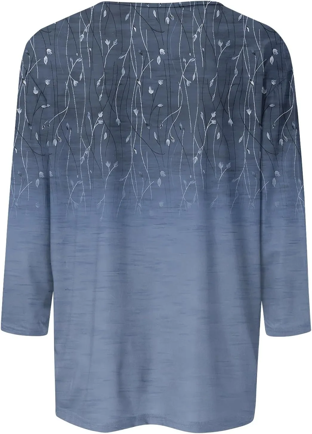Dressy Tops for Women 2024 Elbow Sleeve T-Shirts Cotton Crew Neck Blouses Floral Print Loose Fit Dressy Summer Tops
