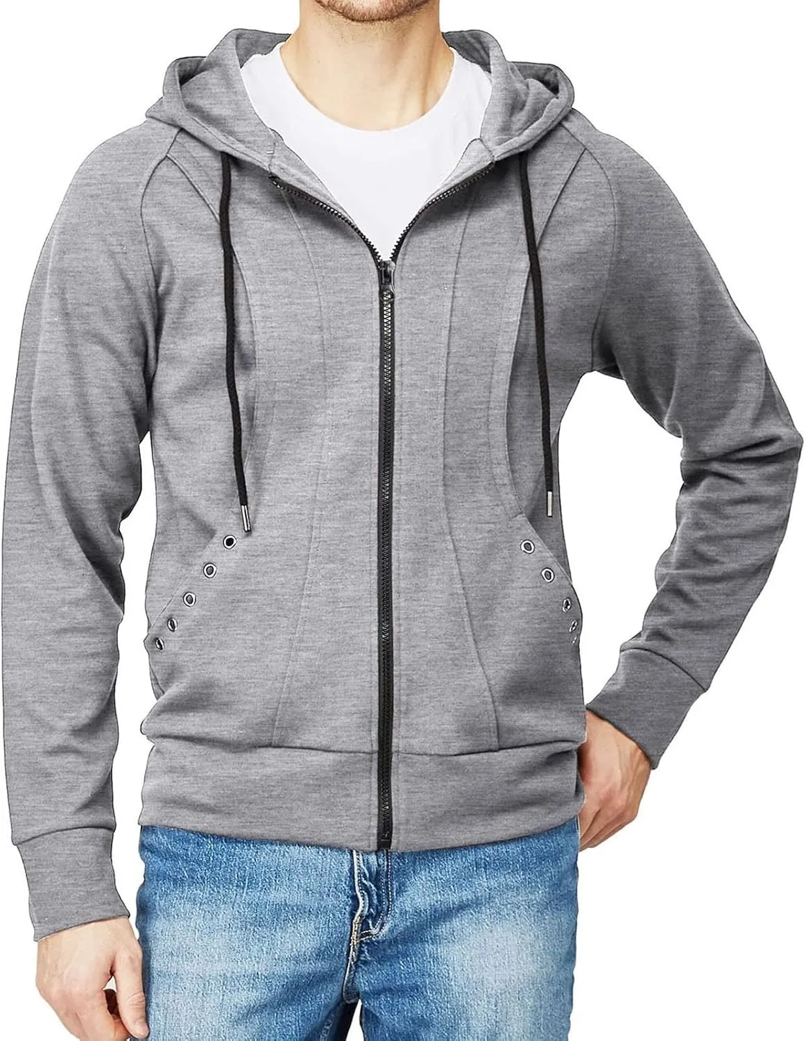 DuDubaby Men's Fall Winter Long Sleeve Hoodie Hoodie Sweatshirt Top Cardigan Hooded Jacket