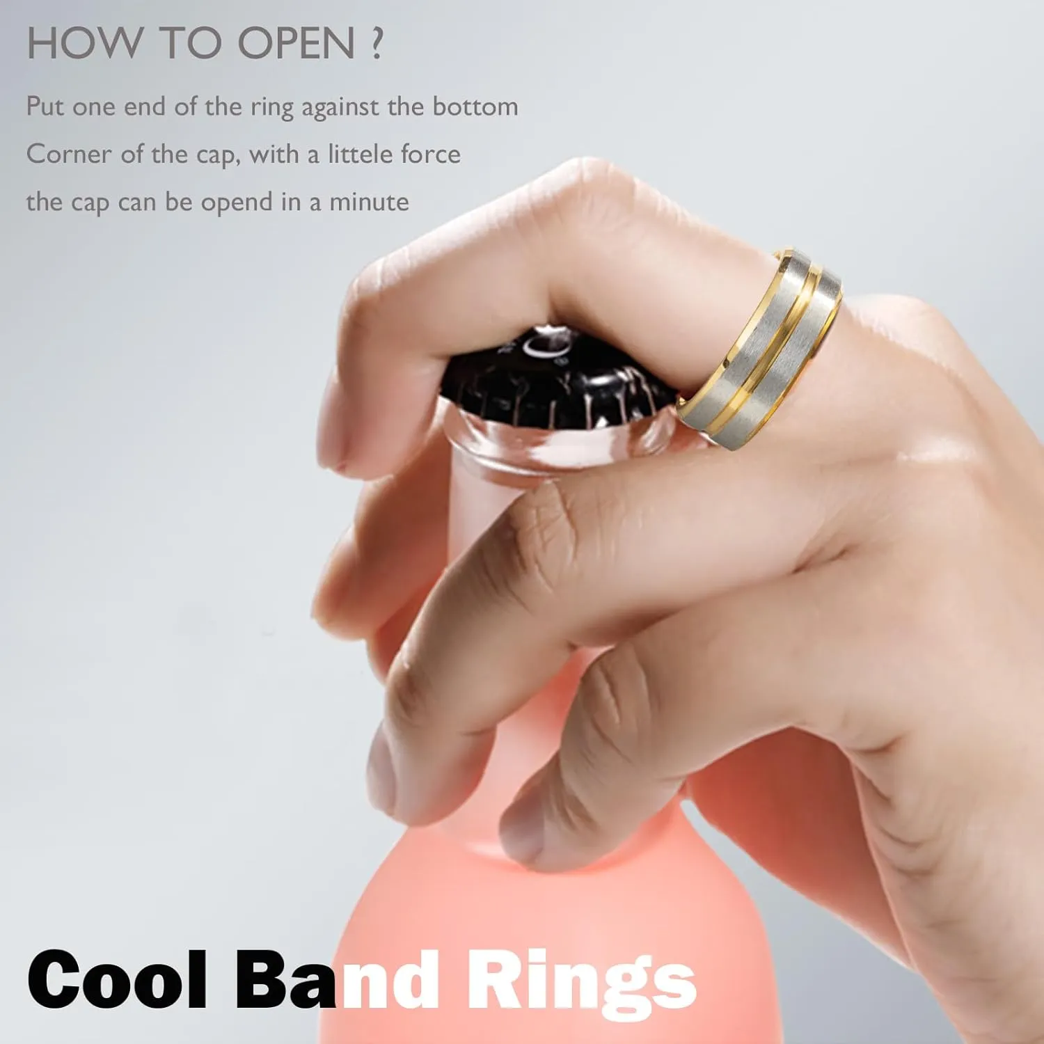 EIELO 9Pcs Stainless Steel Band Rings for Men Women Cool Fidget Spinning Chain Ring Anxiety Relief Fashion Simple Wedding Engagement Black Ring Set