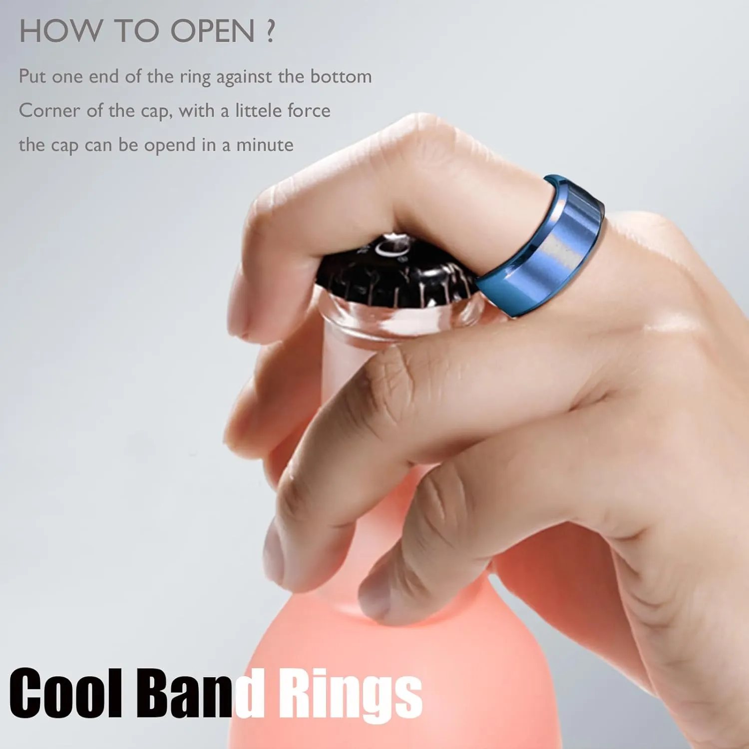 EIELO 9Pcs Stainless Steel Band Rings for Men Women Cool Fidget Spinning Chain Ring Anxiety Relief Fashion Simple Wedding Engagement Black Ring Set