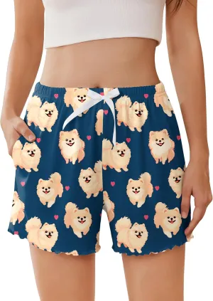 Ekouaer Womens Pajama Shorts Soft Comfy Sleep Shorts Casual Elastic Waist Pj Shorts with Pockets
