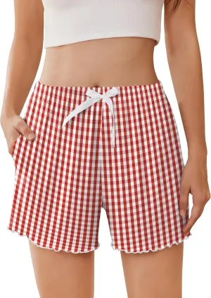Ekouaer Womens Pajama Shorts Soft Comfy Sleep Shorts Casual Elastic Waist Pj Shorts with Pockets