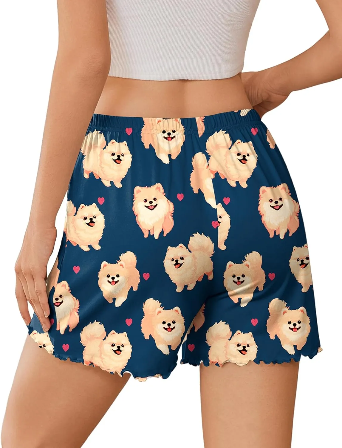 Ekouaer Womens Pajama Shorts Soft Comfy Sleep Shorts Casual Elastic Waist Pj Shorts with Pockets