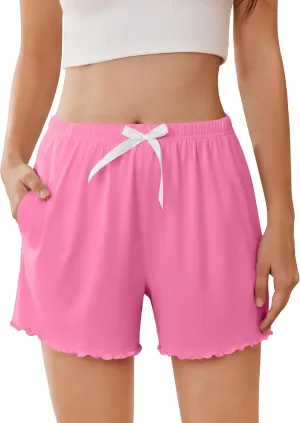Ekouaer Womens Pajama Shorts Soft Comfy Sleep Shorts Casual Elastic Waist Pj Shorts with Pockets