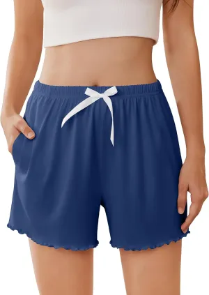 Ekouaer Womens Pajama Shorts Soft Comfy Sleep Shorts Casual Elastic Waist Pj Shorts with Pockets