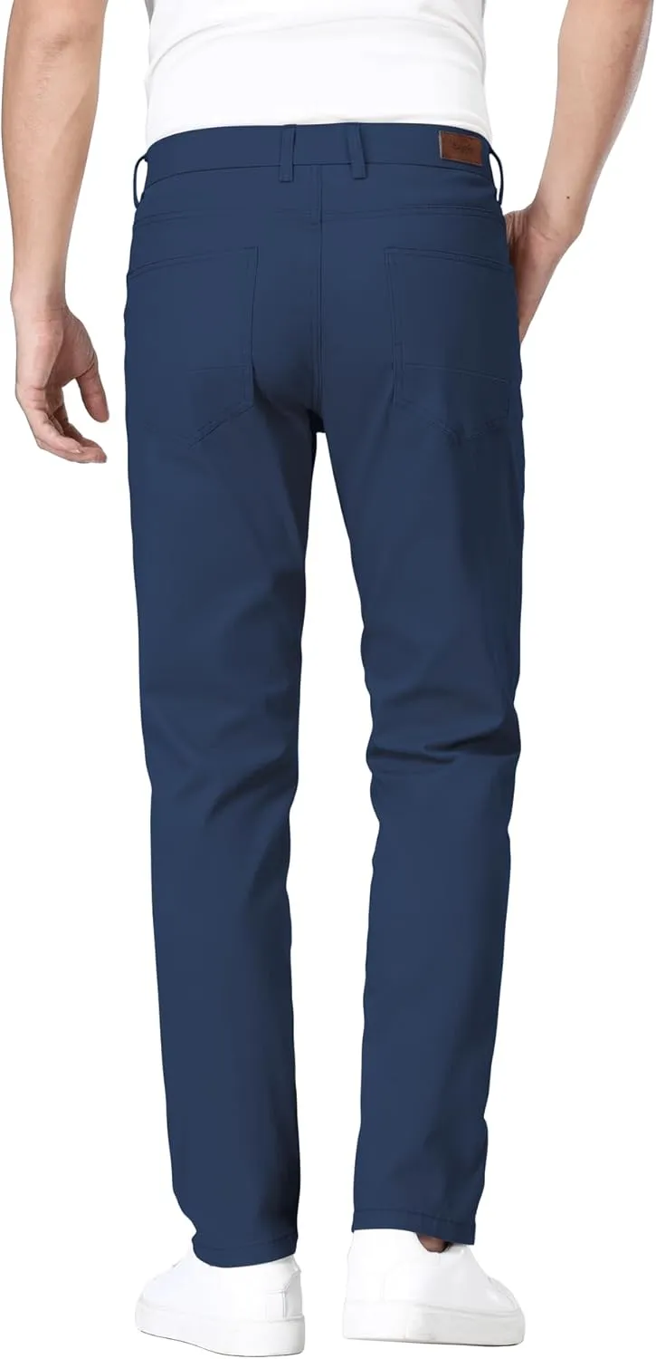 ESSYSHE Mens Slim Fit Flex Waist Chino Pants Stretch Khaki Tapered Pants for Men