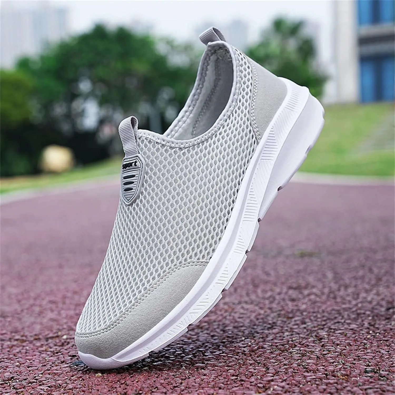 Fashion Summer Men Breathable Mesh Shallow Lace Up Casual Shoes Mens Classic Leather Sneaker