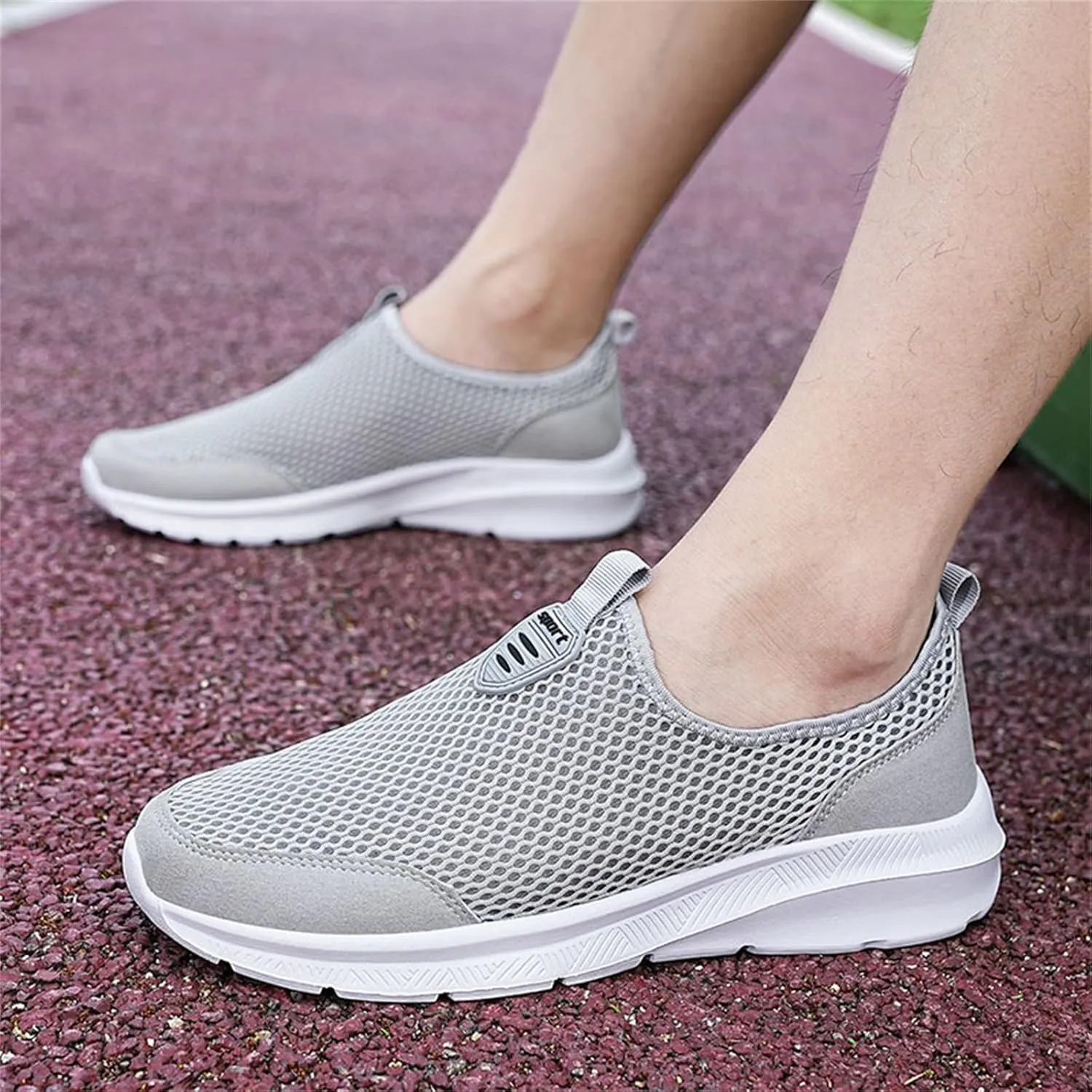 Fashion Summer Men Breathable Mesh Shallow Lace Up Casual Shoes Mens Classic Leather Sneaker