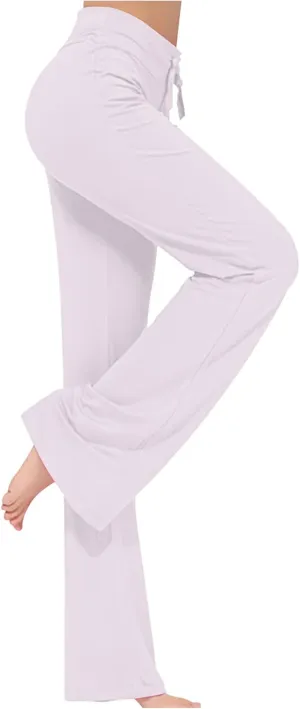 Flare Yoga Pants for Women Casual High Waist Drawstring Workout Bootcut Leggings Tummy Control Trousers for Running