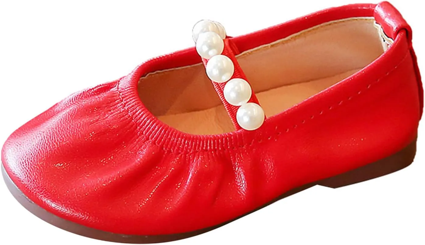 Flattering Toddler Little Girl Dress Shoes Girl Flats Party School Wedding Princess Shoes Pull on Orthotic Shoes