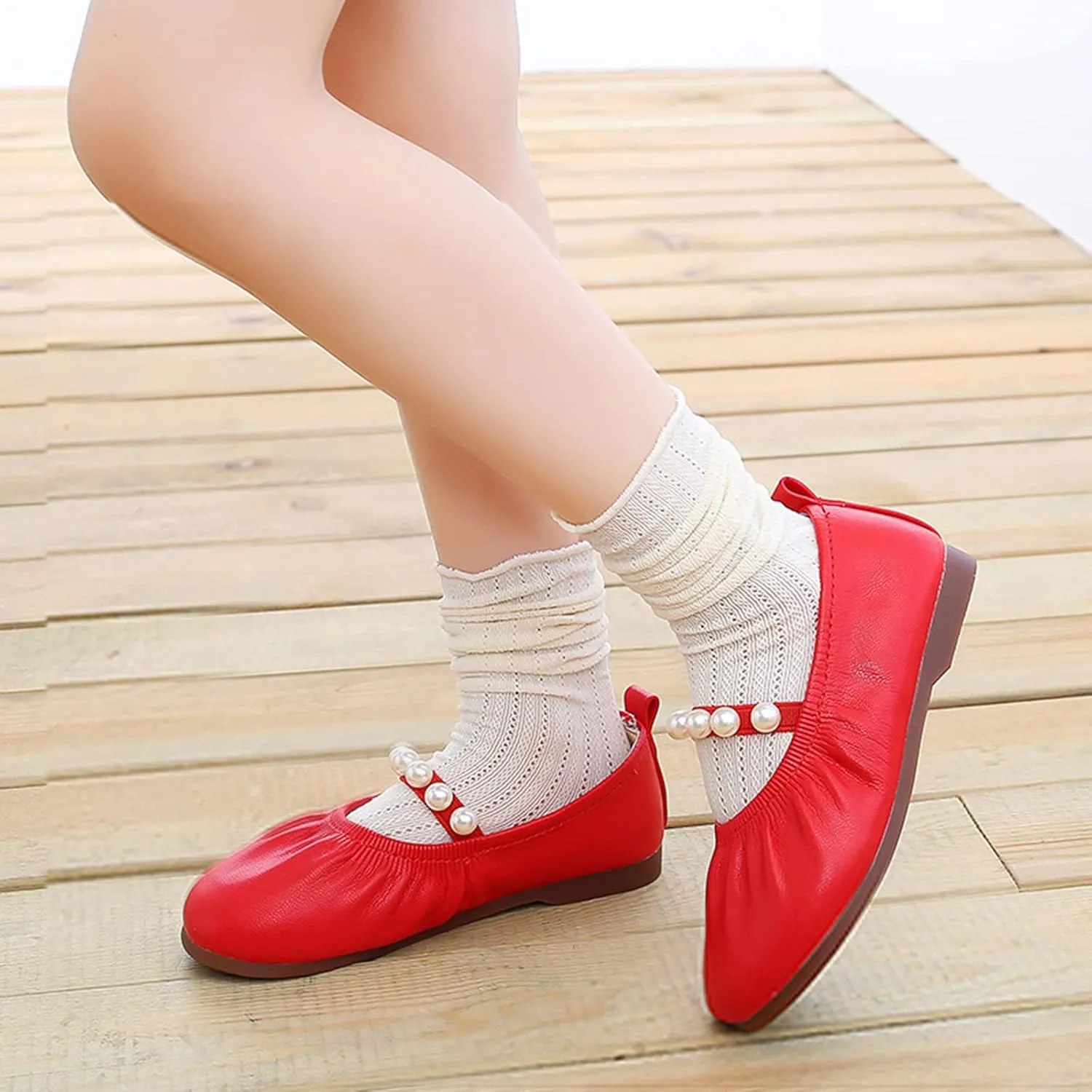 Flattering Toddler Little Girl Dress Shoes Girl Flats Party School Wedding Princess Shoes Pull on Orthotic Shoes