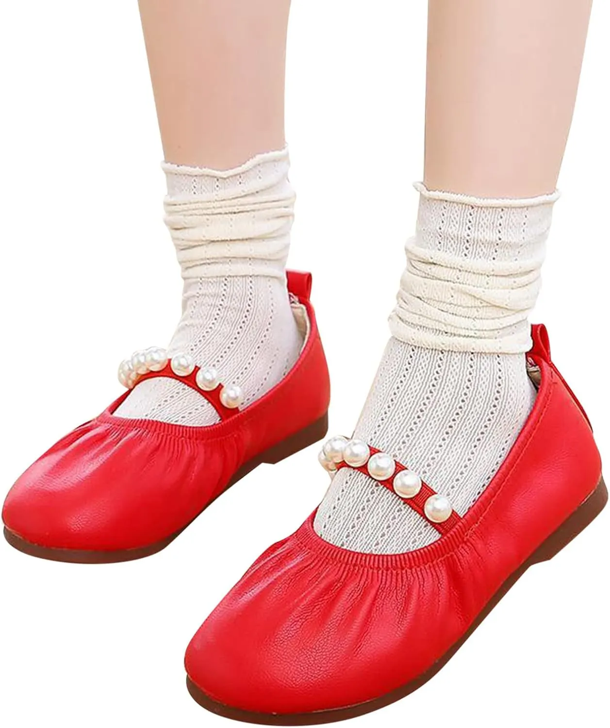 Flattering Toddler Little Girl Dress Shoes Girl Flats Party School Wedding Princess Shoes Pull on Orthotic Shoes