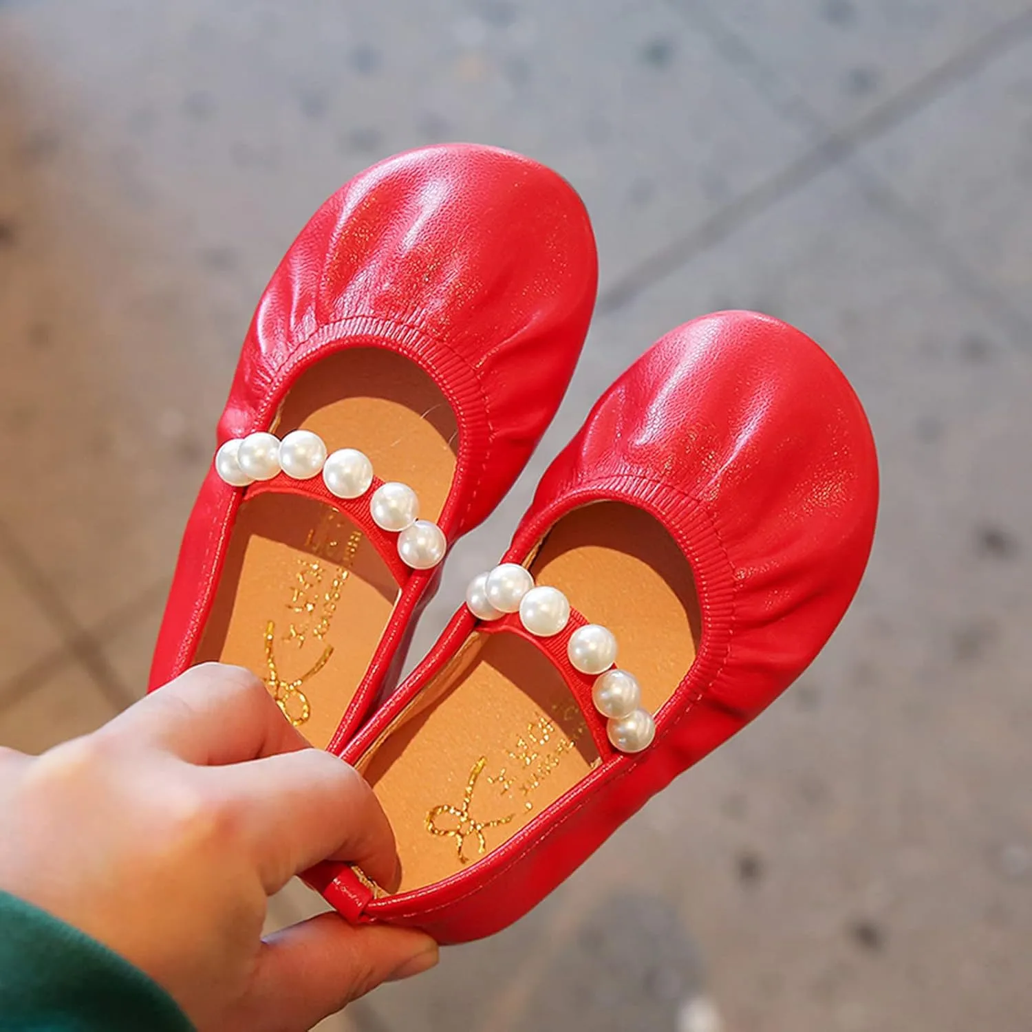 Flattering Toddler Little Girl Dress Shoes Girl Flats Party School Wedding Princess Shoes Pull on Orthotic Shoes