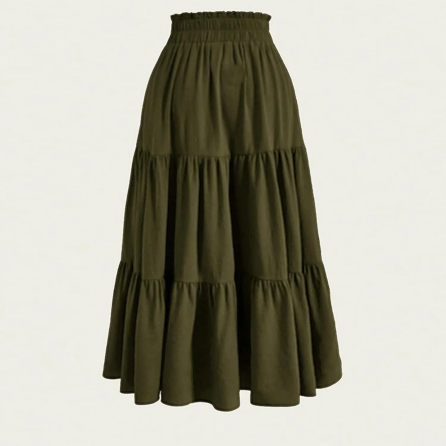 Floral Maxi Skirts for Women Ditsy Floral Tiered Flowy Long Skirt Boho Drawstring High Waisted Aline Ruffle Skirt
