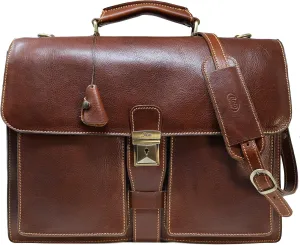 Floto Novella Leather Briefcase  Italian Handmade Briefcase for Men & Women