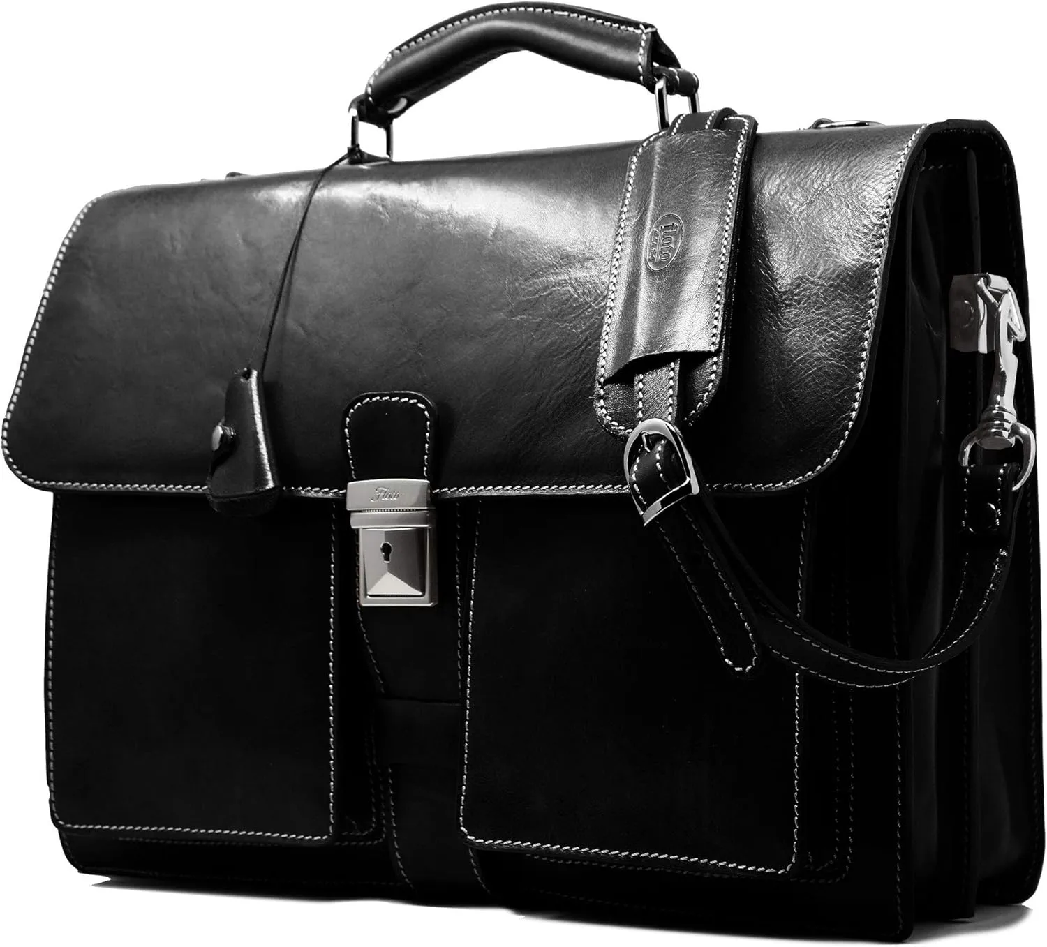Floto Novella Leather Briefcase  Italian Handmade Briefcase for Men & Women