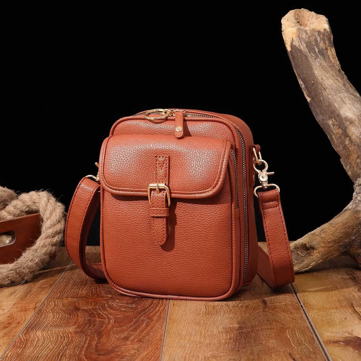 Forcipower Crossbody Leather Bag, Collaboraten1 Crossbody Leather Bag, Large Capacity, Shoulder Bags for Women Travel