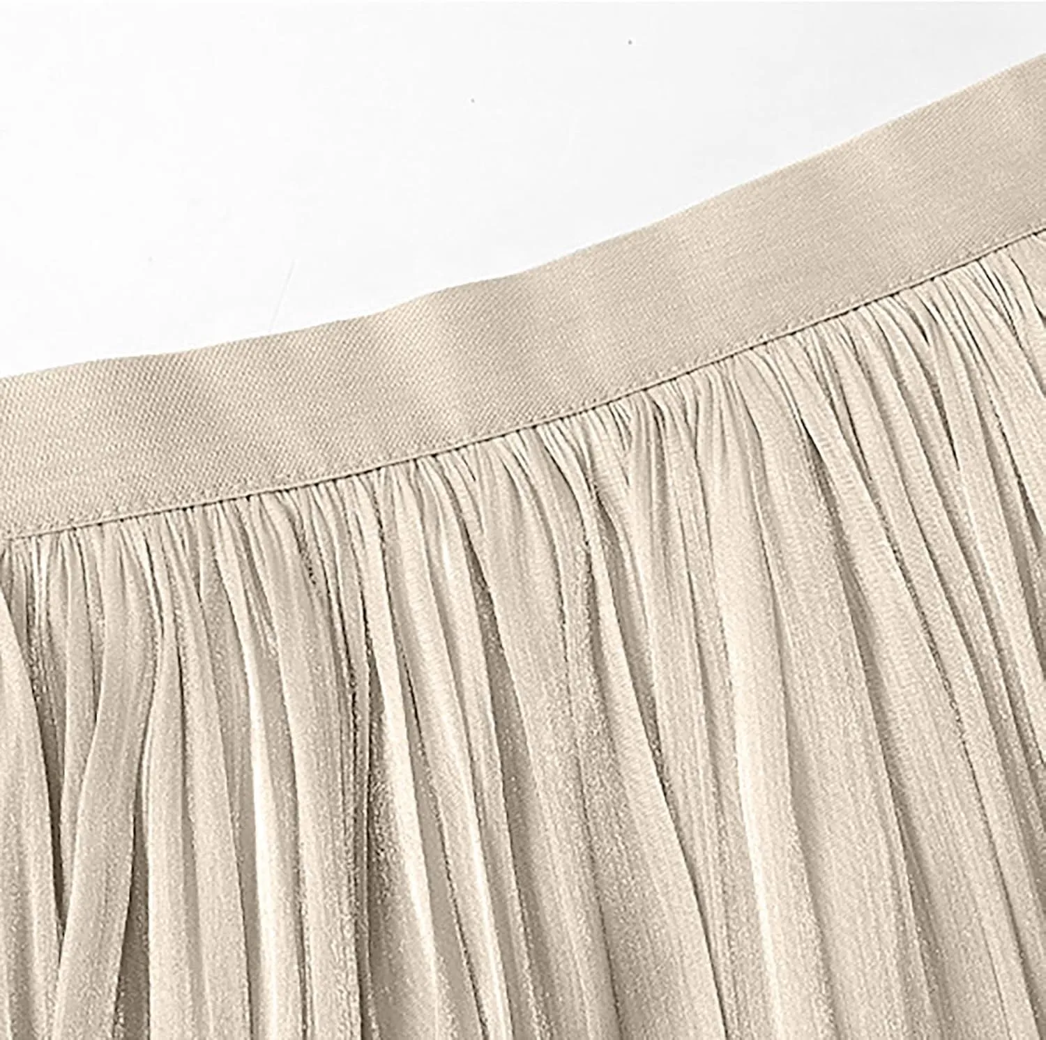 FZYLQY Plus Size Pleated Flare Midi Skirts for Women High Waisted Ruffle Boho Summer Beach Skirt Mid Length A Line Skirts