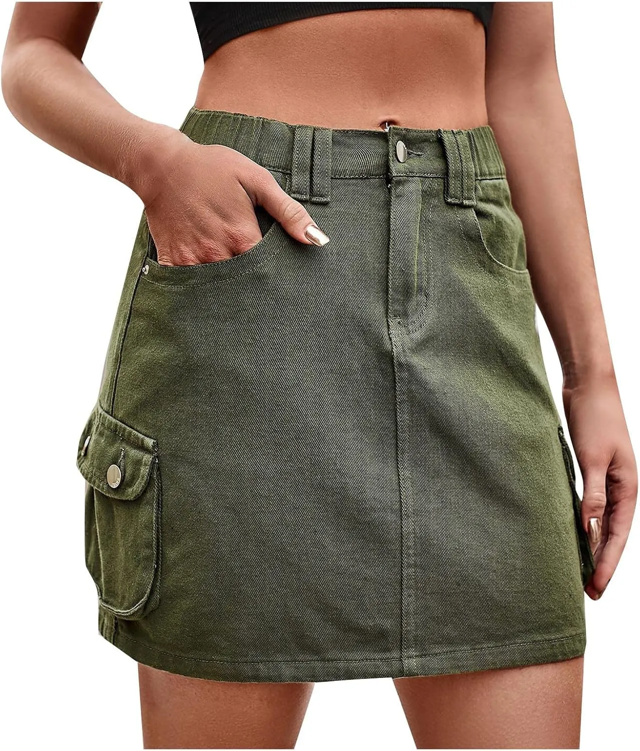 FZYLQY Women's Fashion Denim Skirts Stretchy High Waisted Short Skirt Teen Girls Y2K Cute Going Out Vacation Work Jean Skirt