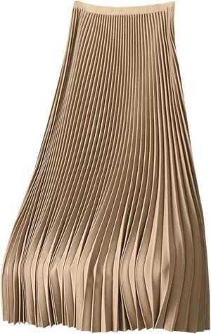 FZYLQY Women's Satin Metallic Pleated Skirts Elastic High Waist Flare Casual Long Swing A-Line Skirt Shiny Flowy Midi Skirt