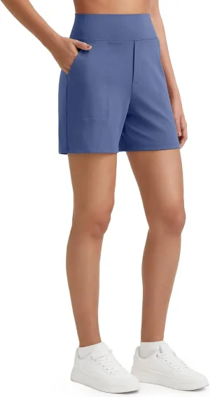 G4Free Women's 5'' Athletic Shorts High Waisted Running Yoga Shorts Summer Casual Shorts with Pockets