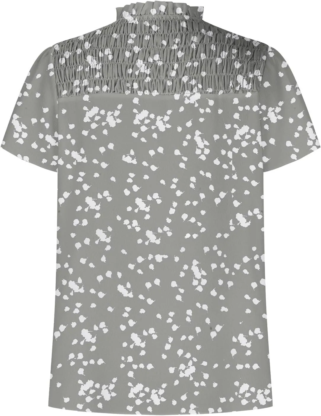 Generic 2024 Boho Floral Tops Womens Tops Summer Casual V Neck Short Sleeve Shirts Dressy Elegant Flowy Ruched Blouses Trendy