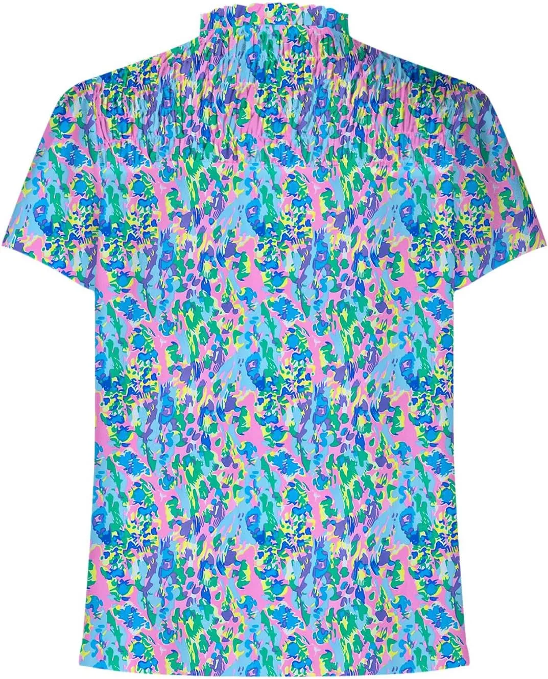 Generic 2024 Boho Floral Tops Womens Tops Summer Casual V Neck Short Sleeve Shirts Dressy Elegant Flowy Ruched Blouses Trendy