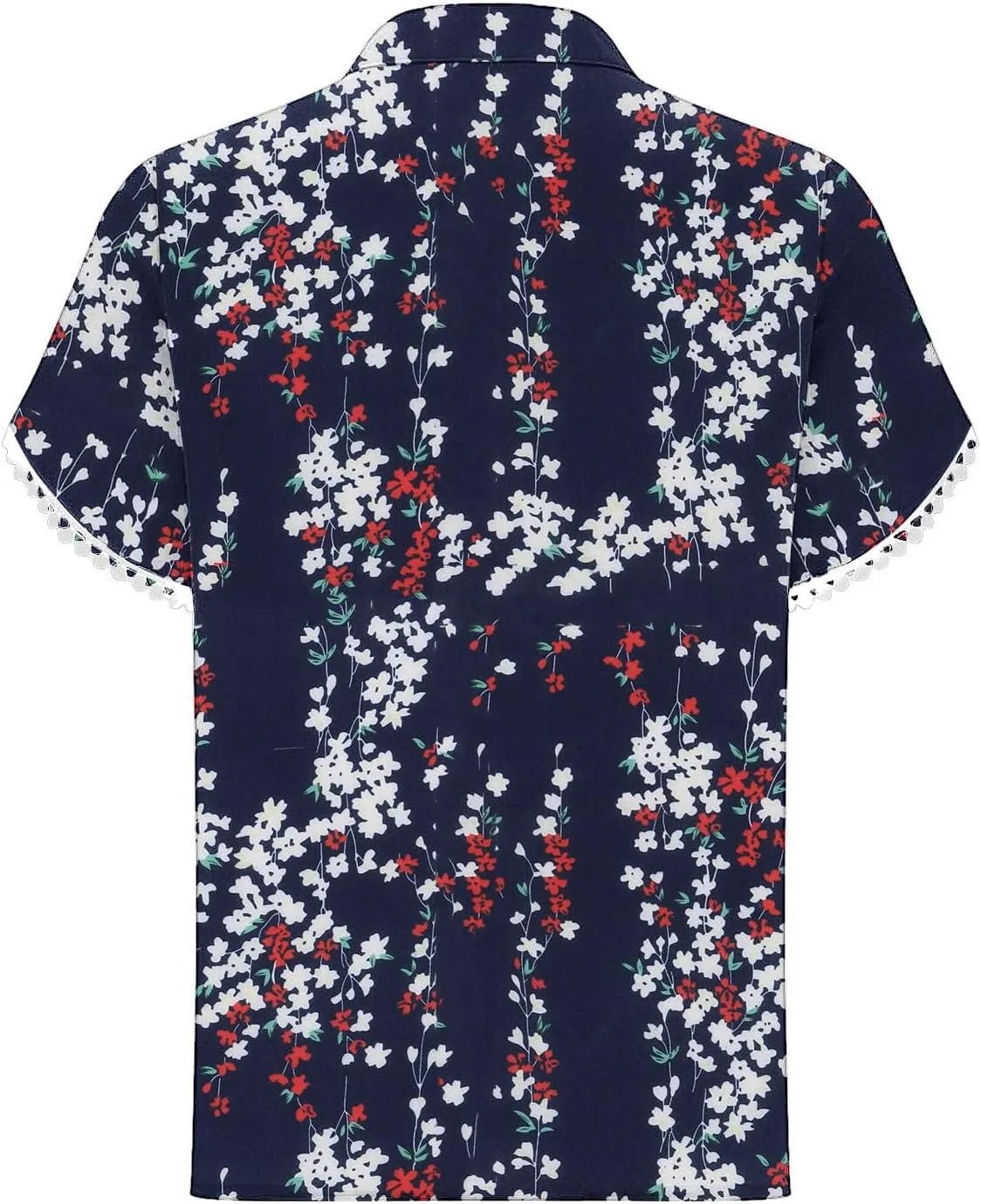 Generic 2024 Boho Floral Tops Womens Tops Summer Casual V Neck Short Sleeve Shirts Dressy Elegant Flowy Ruched Blouses Trendy